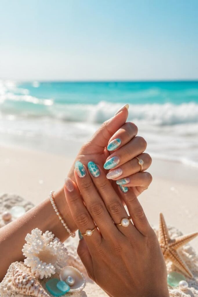 ocean inspired nails ocean inspired nails