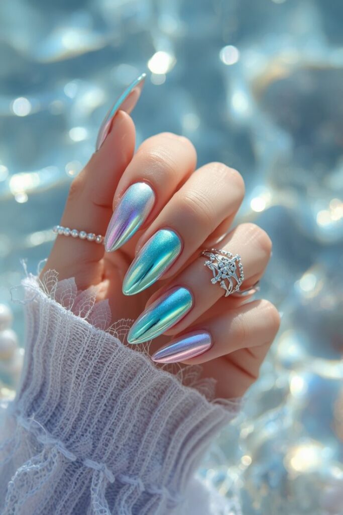 mermaid chrome nails mermaid chrome nails