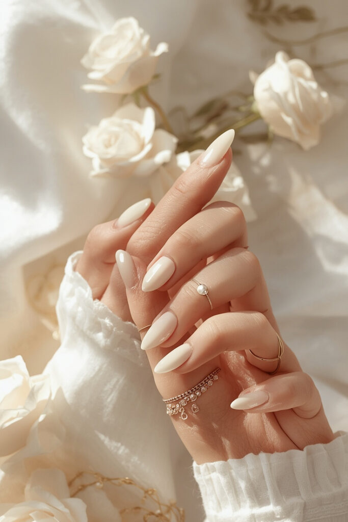 milky white nails milky white nails