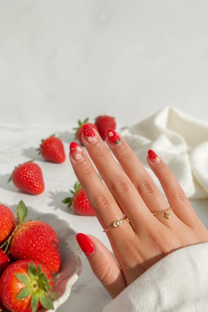 strawberry nails strawberry nails