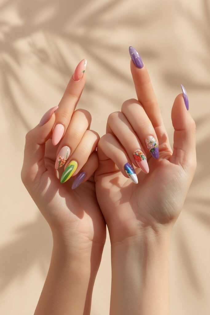 summer almond nail
