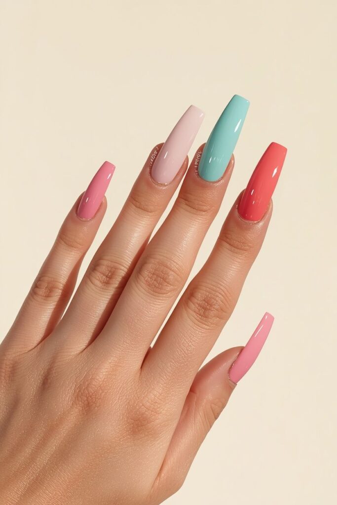 summer coffin nail design