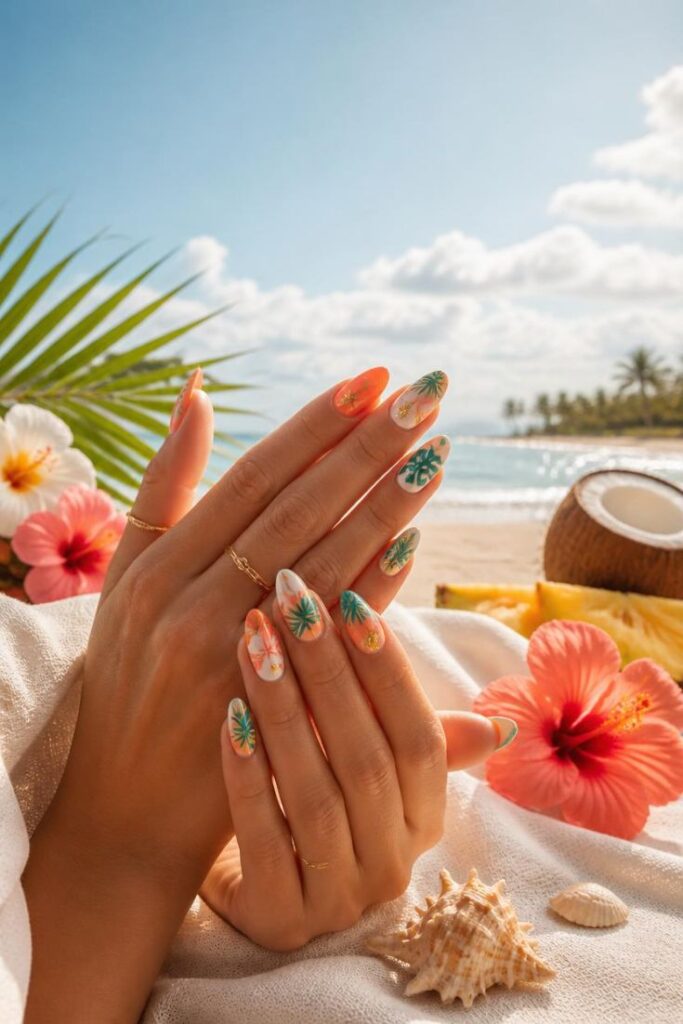 tropical nail designs tropical nail designs