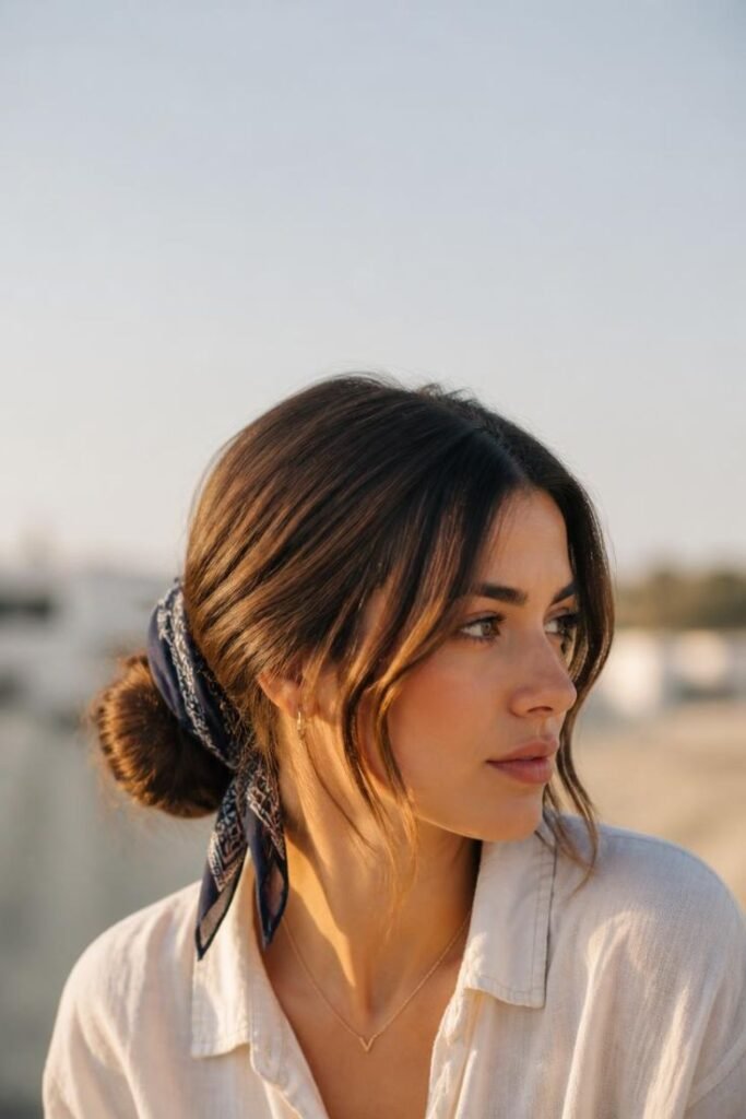bandana-low-bun