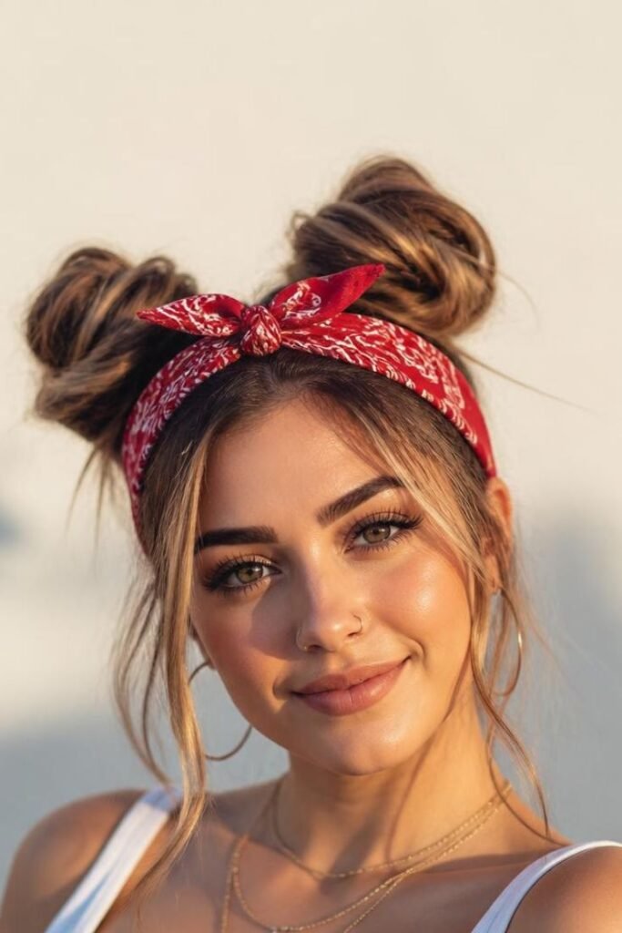 bandana-space-buns