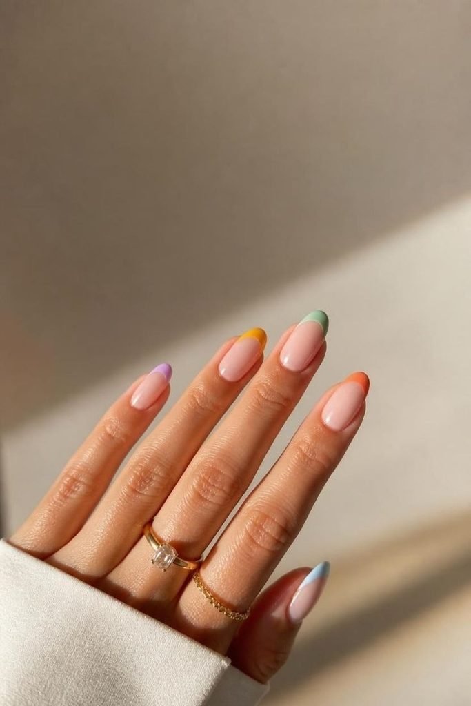 29 Pool Party Nails 2026: Fun, Colorful Designs for Summer Vibes colorful-french-manicure