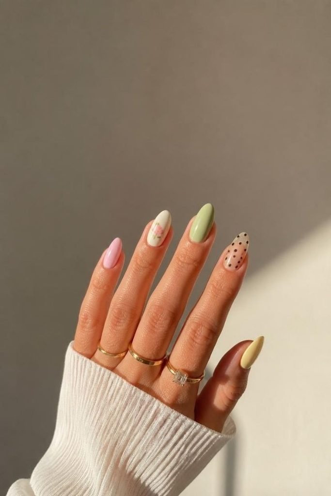 29 Pool Party Nails 2026: Fun, Colorful Designs for Summer Vibes mismatched-summer-nails