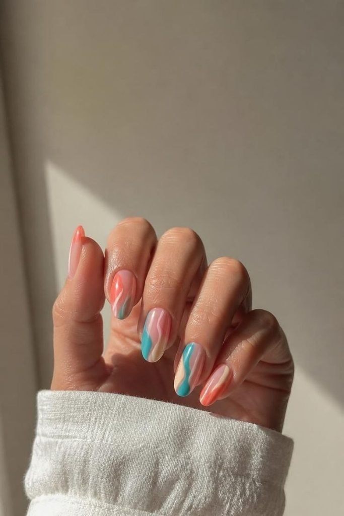 29 Pool Party Nails 2026: Fun, Colorful Designs for Summer Vibes abstract-summer-nails