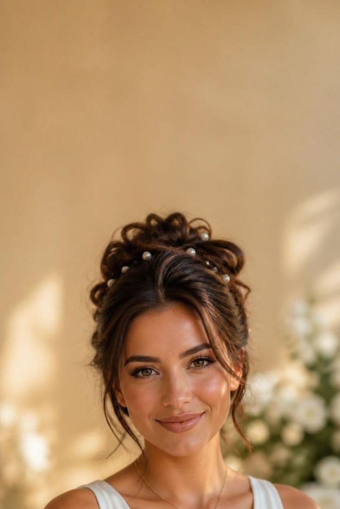30 Summer Prom Hairstyles 2026: Glamorous, Trendy Looks That Last All Night pearl-embellished-updo