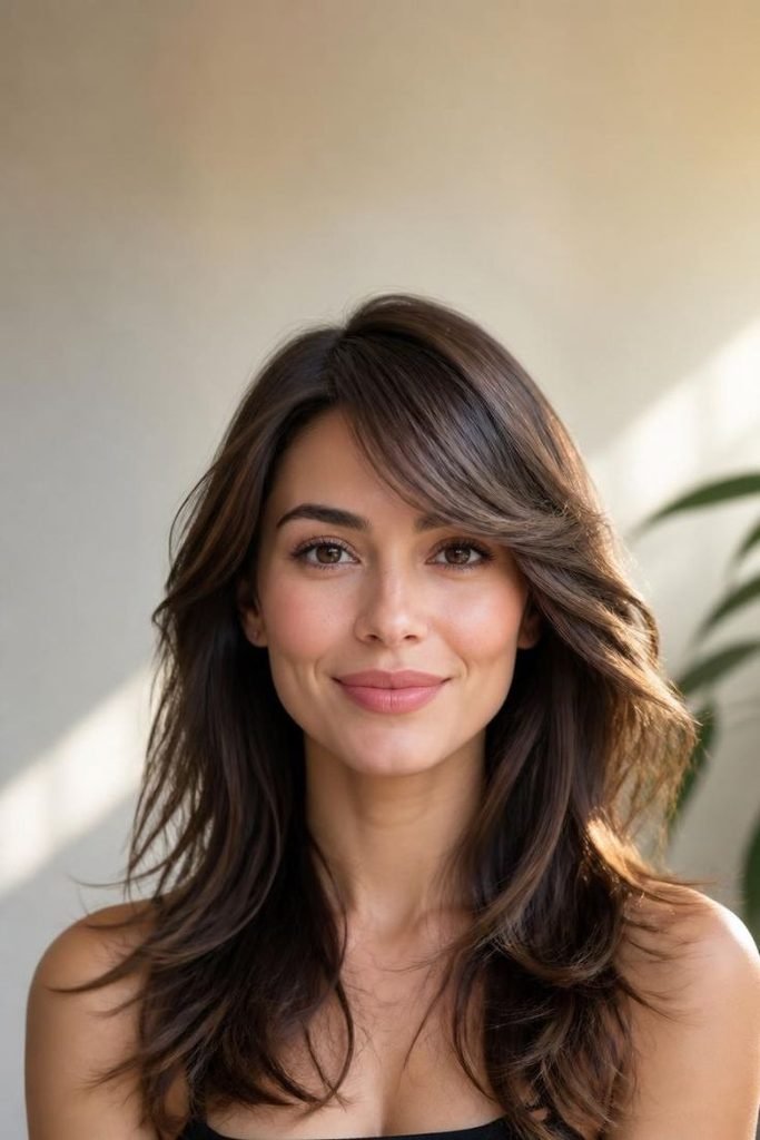 side-swept-bangs-with-layers