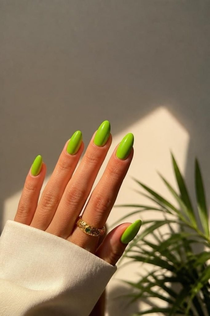 30 Neon Summer Nails 2026: Bold, Bright & Colorful Designs to Light Up Your Look neon-lime-nails