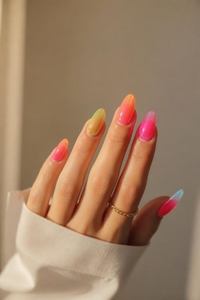 30 Neon Summer Nails 2026: Bold, Bright & Colorful Designs to Light Up Your Look neon-jelly-nails
