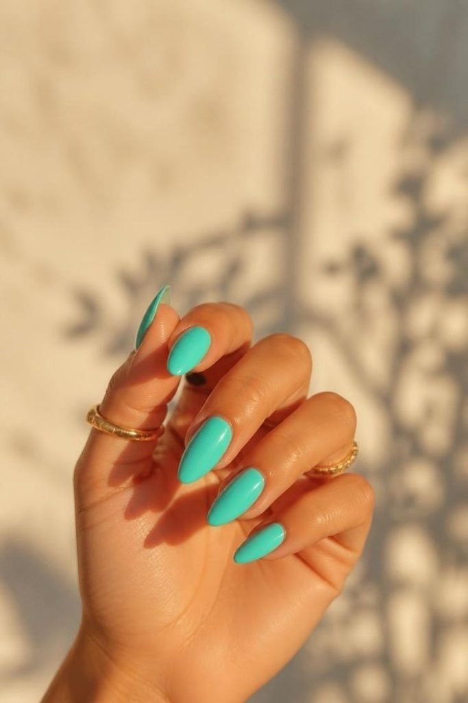 30 Neon Summer Nails 2026: Bold, Bright & Colorful Designs to Light Up Your Look neon-turquoise-nails