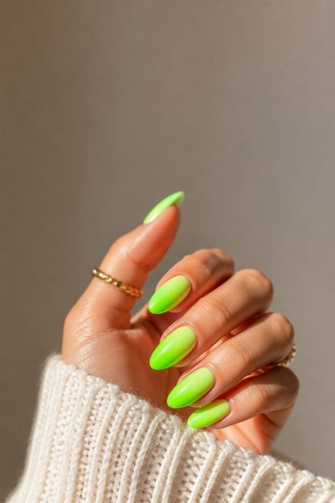 30 Neon Summer Nails 2026: Bold, Bright & Colorful Designs to Light Up Your Look neon-green-nails