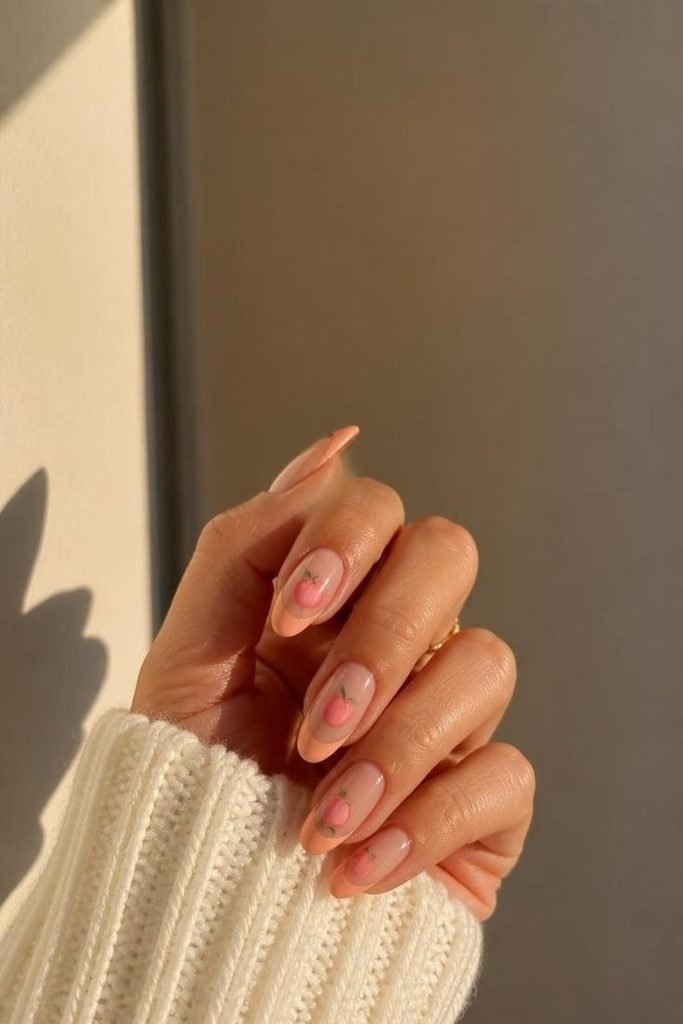 28 Summer Fruit Nail Art Ideas 2026: Cute, Sweet, and Colorful Designs peach-nails