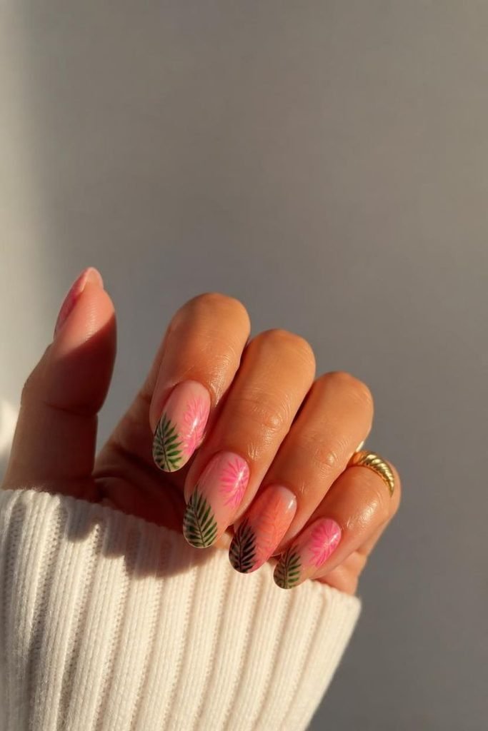 neon-palm-leaf-nails