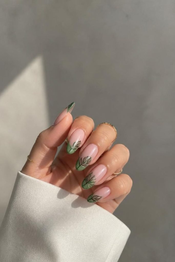 tropical-leaf-french-tips