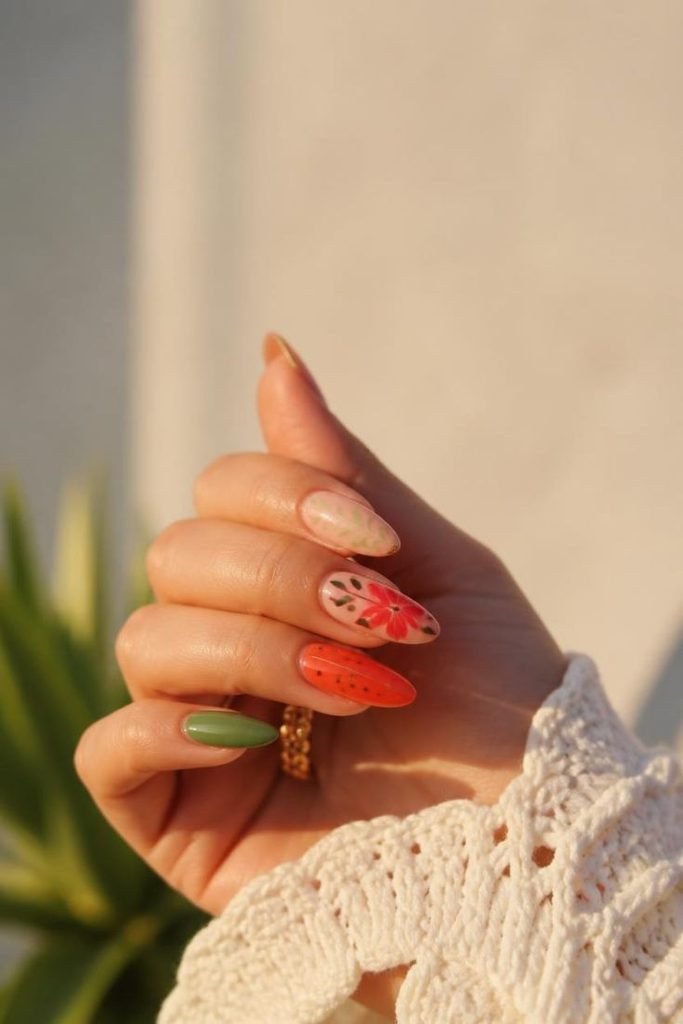 tropical-mix-and-match-nails