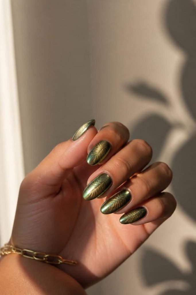 palm-leaf-chrome-nails