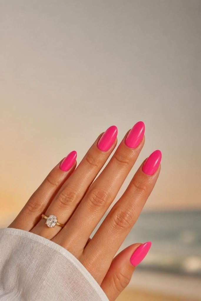 neon-pink-vacation-nails