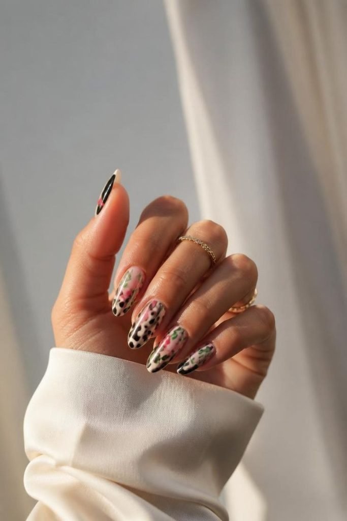 tropical-cow-print-nails
