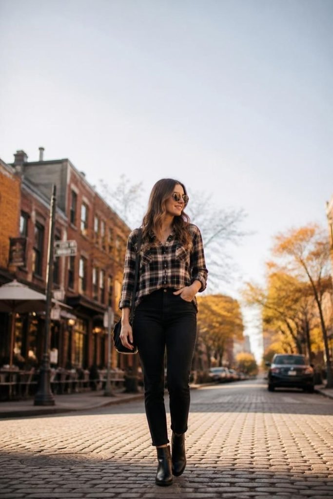 flannel-shirt-black-jeans