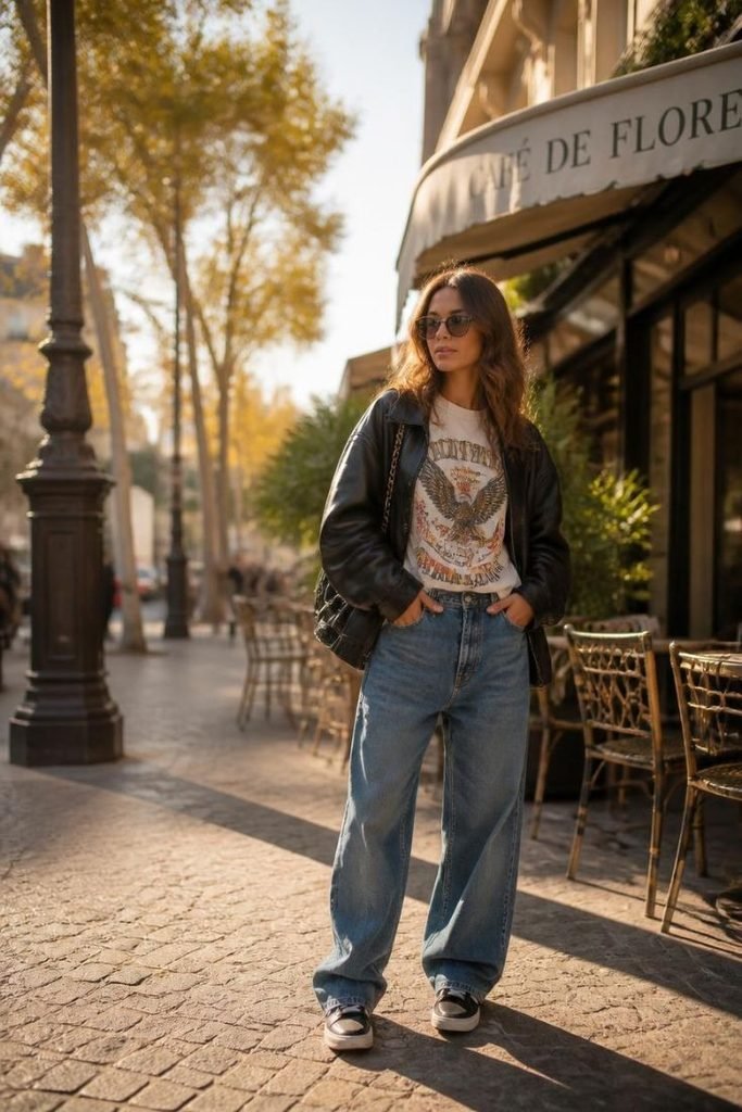 graphic-tee-leather-jacket-baggy-jeans