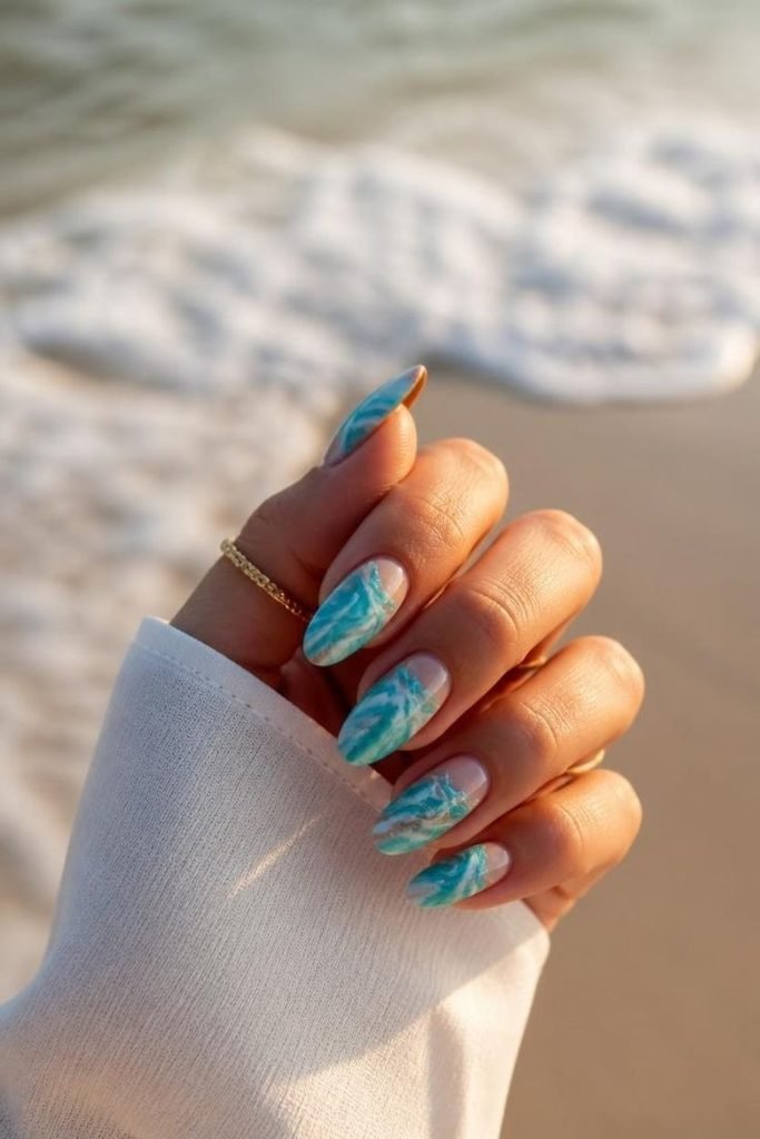 turquoise-wave-nails