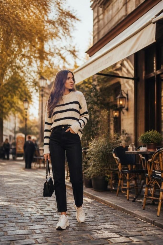striped-sweater-black-jeans