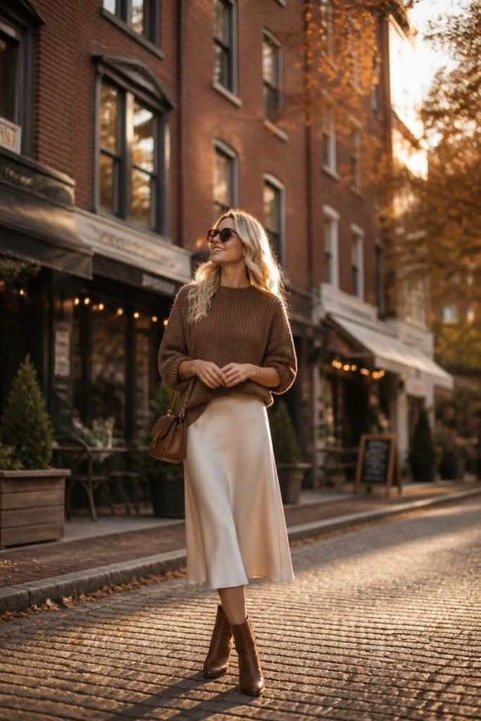 chunky-knit-satin-midi-skirt