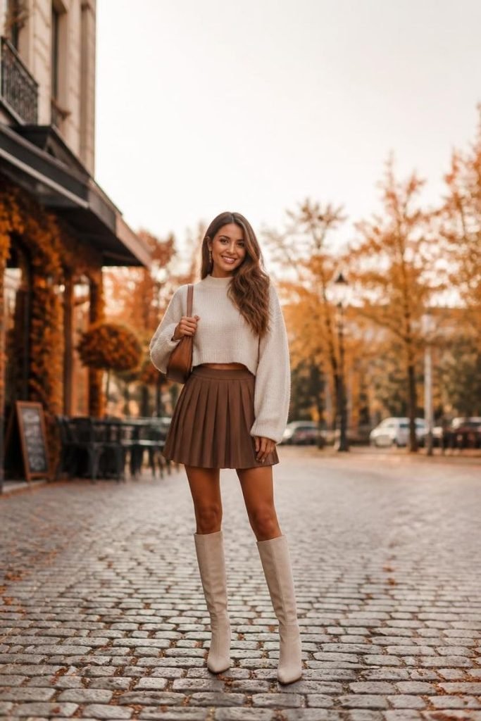 cropped-sweater-pleated-skirt