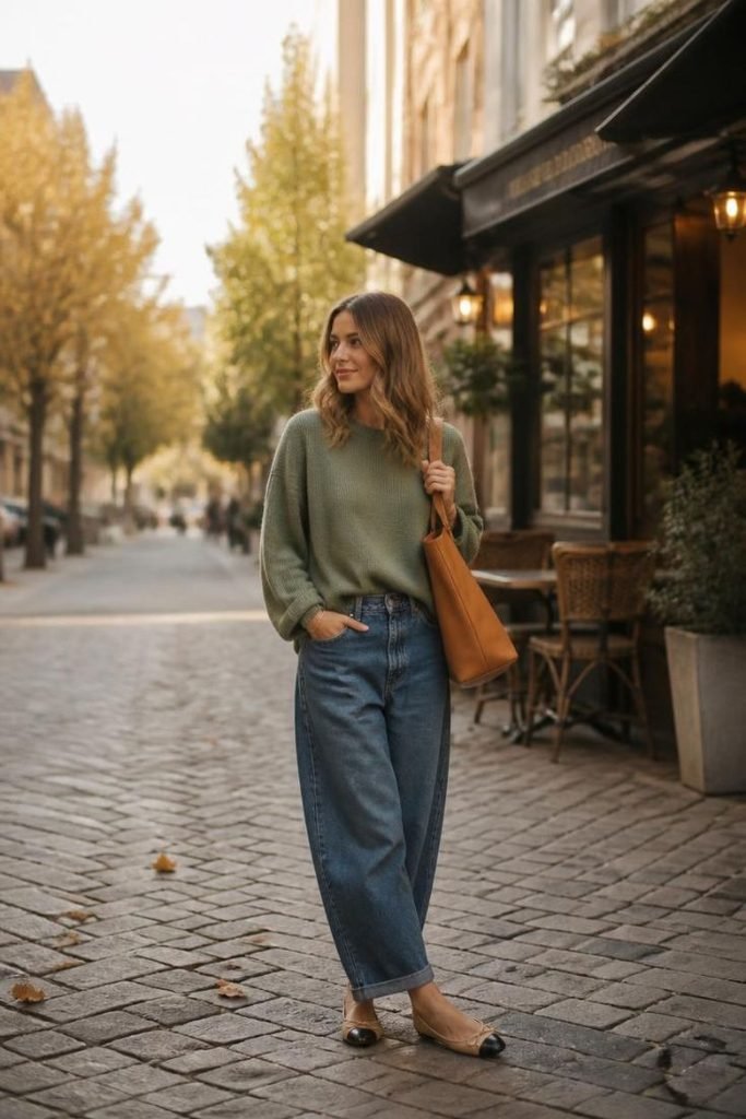 knit-top-barrel-jeans-flats