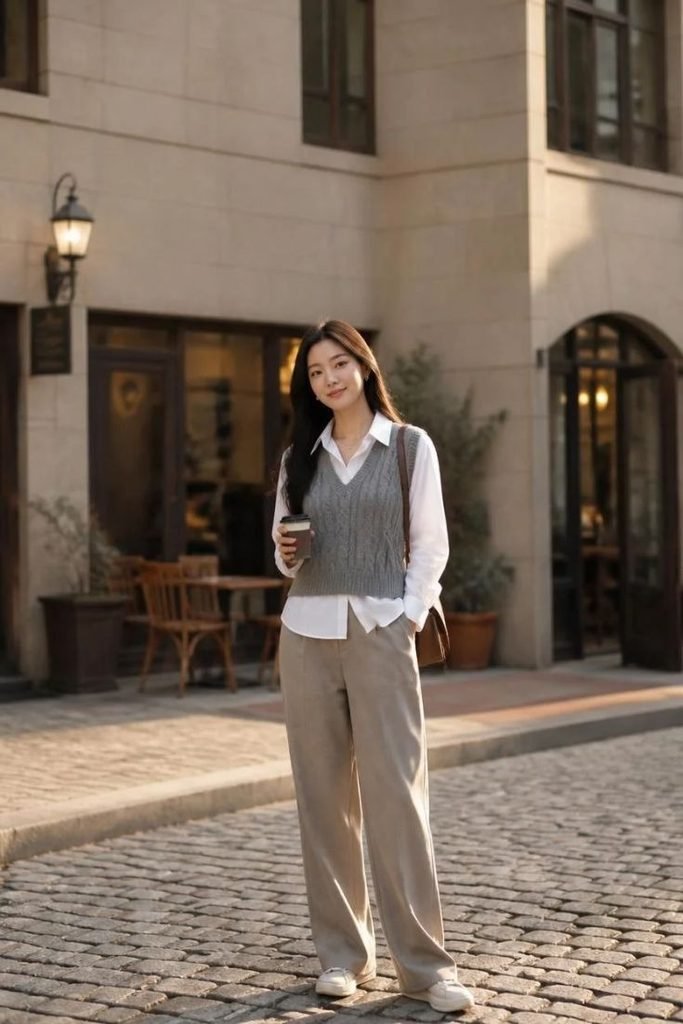 knit-vest-button-up-shirt