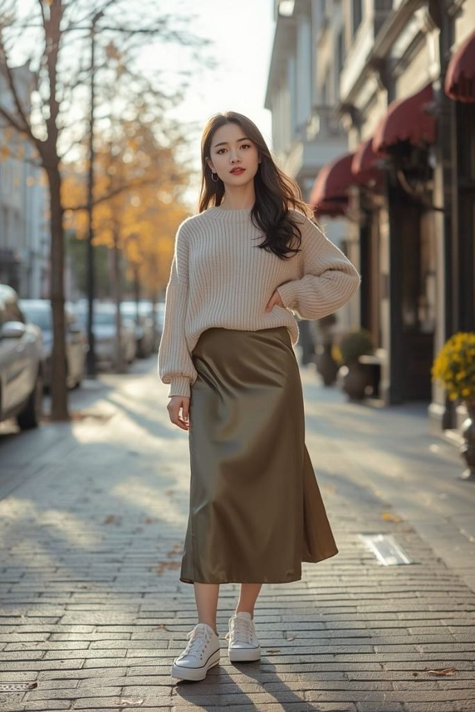 sweater-satin-midi-skirt