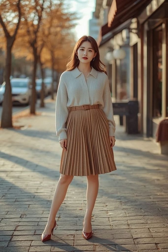 knit-polo-pleated-skirt