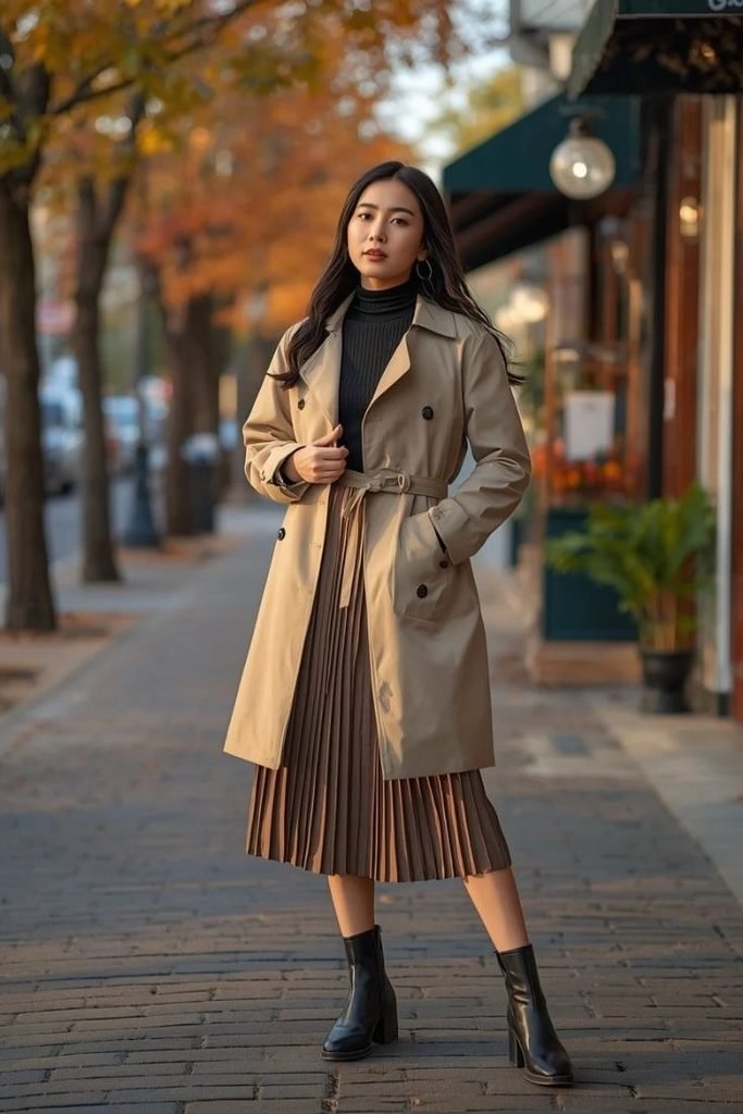 trench-coat-pleated-skirt