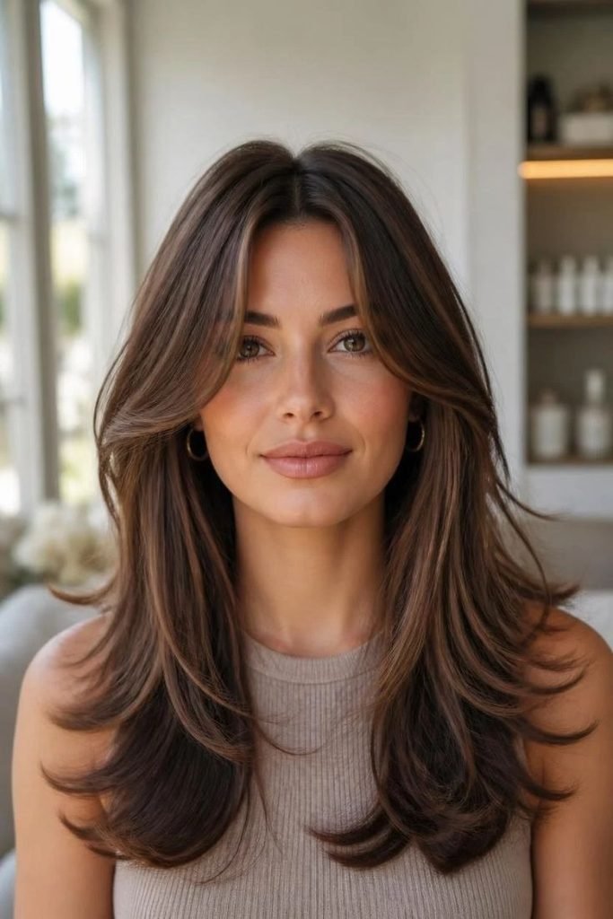 28 Best Long Layered Haircuts 2026: Trendy Styles for Instant Volume, Movement & Shape long-layers-with-curtain-layers
