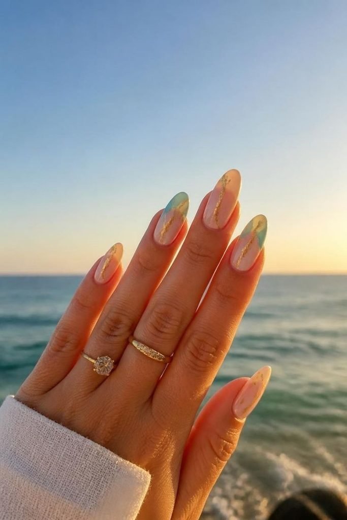 gold-foil-beach-nails