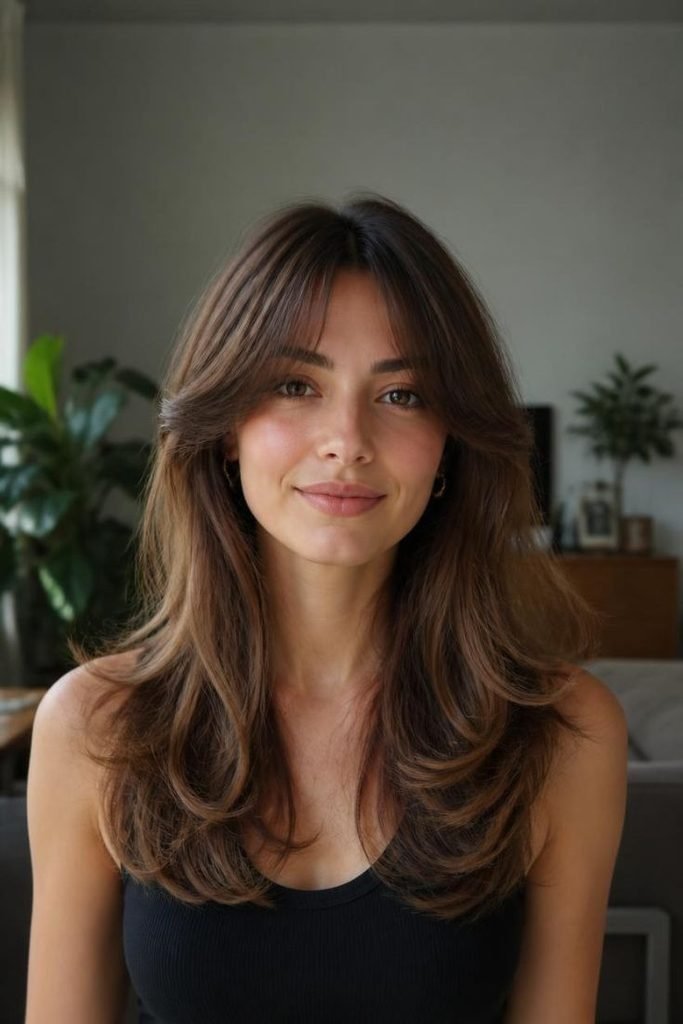 long-feathered-layers-with-curtain-bangs