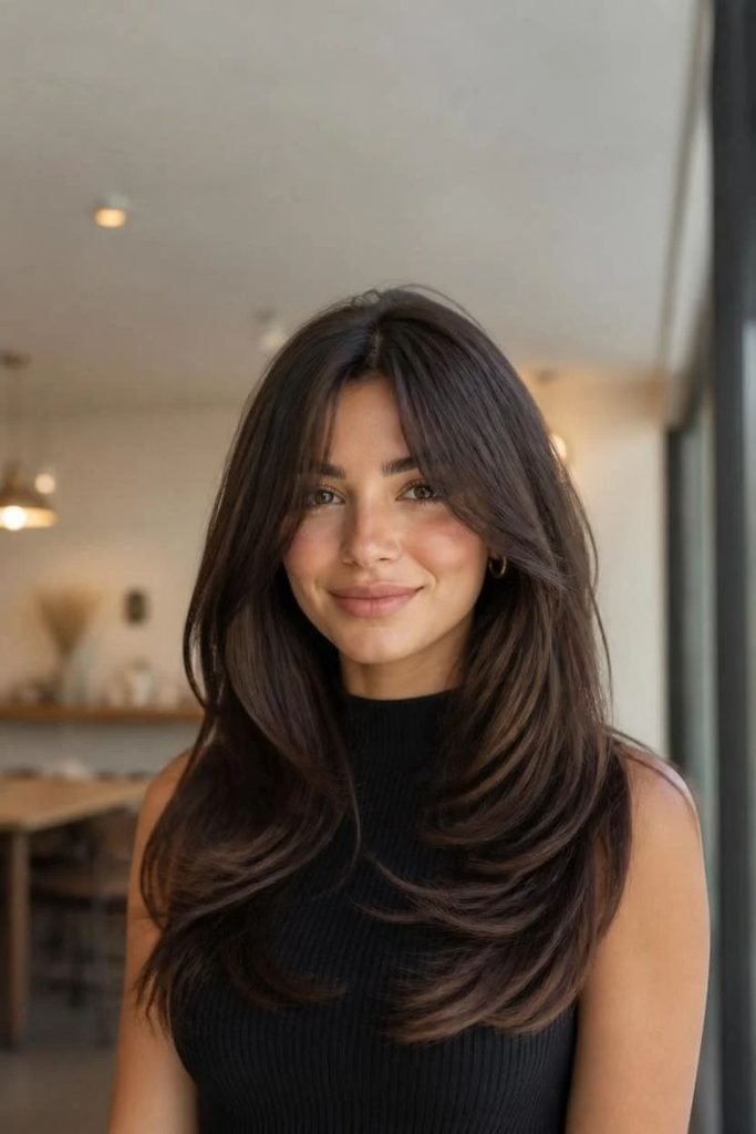 voluminous-long-layers-with-curtain-bangs