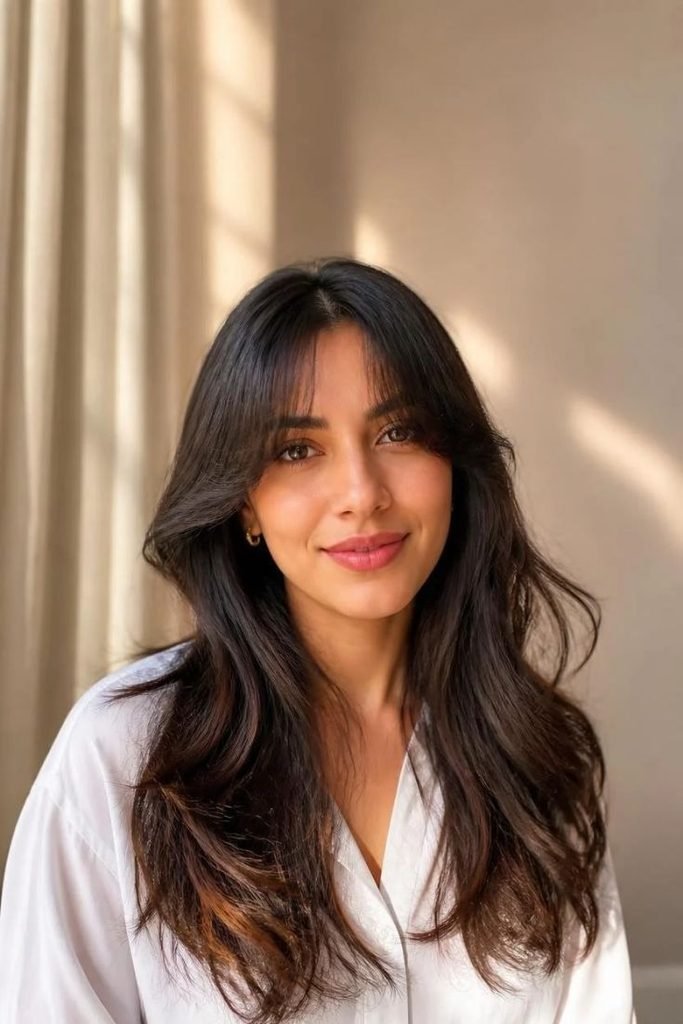glossy-long-hair-with-curtain-bangs