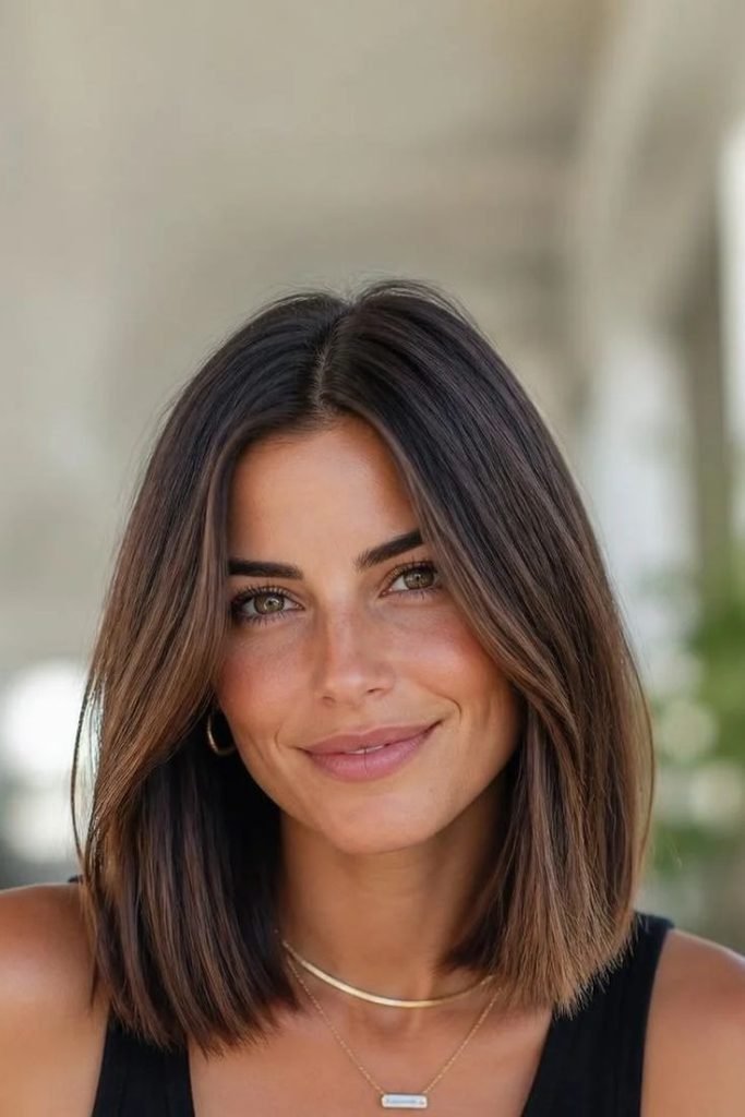 28 Best Shoulder-Length Haircuts 2026: Chic, Flattering & Effortlessly Stylish Looks blunt-shoulder-length-cut