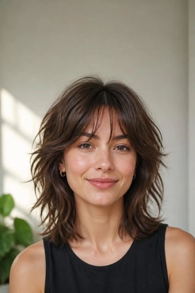 28 Best Shoulder-Length Haircuts 2026: Chic, Flattering & Effortlessly Stylish Looks shoulder-length-wolf-cut