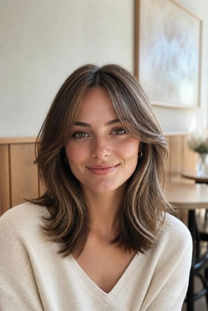 28 Best Shoulder-Length Haircuts 2026: Chic, Flattering & Effortlessly Stylish Looks shoulder-length-hair-with-curtain-fringe