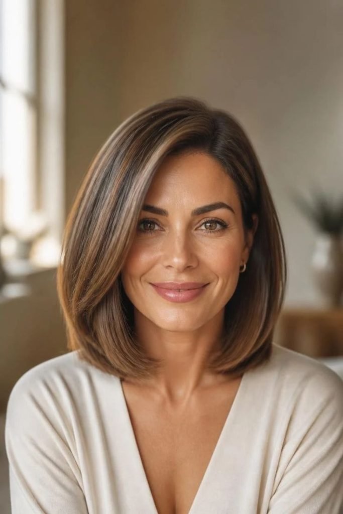 28 Best Shoulder-Length Haircuts 2026: Chic, Flattering & Effortlessly Stylish Looks shoulder-length-bob-with-side-part
