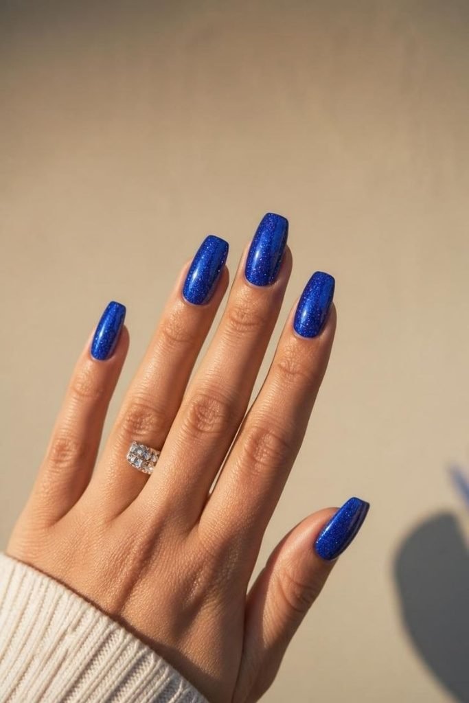 29 Pool Party Nails 2026: Fun, Colorful Designs for Summer Vibes blue-sparkle-nails