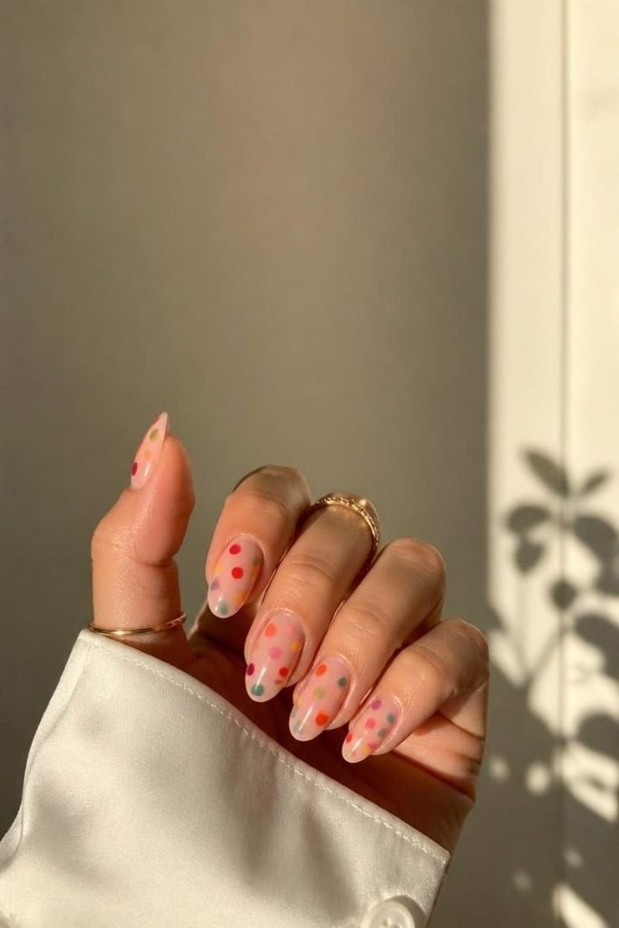 29 Pool Party Nails 2026: Fun, Colorful Designs for Summer Vibes colorful-polka-dot-nails