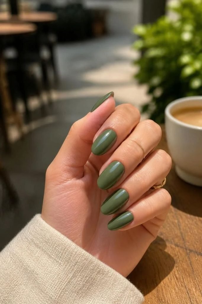 matte-olive-green-nails