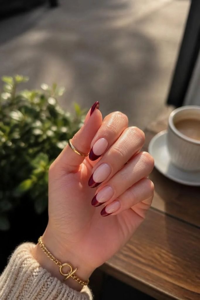 matte-burgundy-french-tips