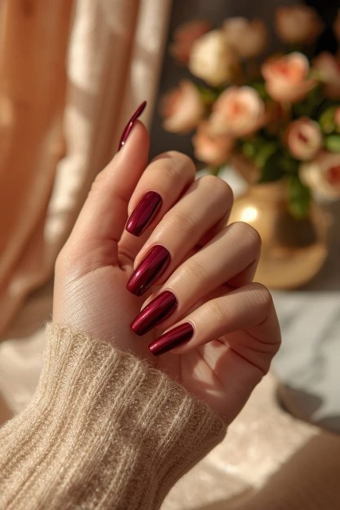 burgundy-aura-chrome-nails